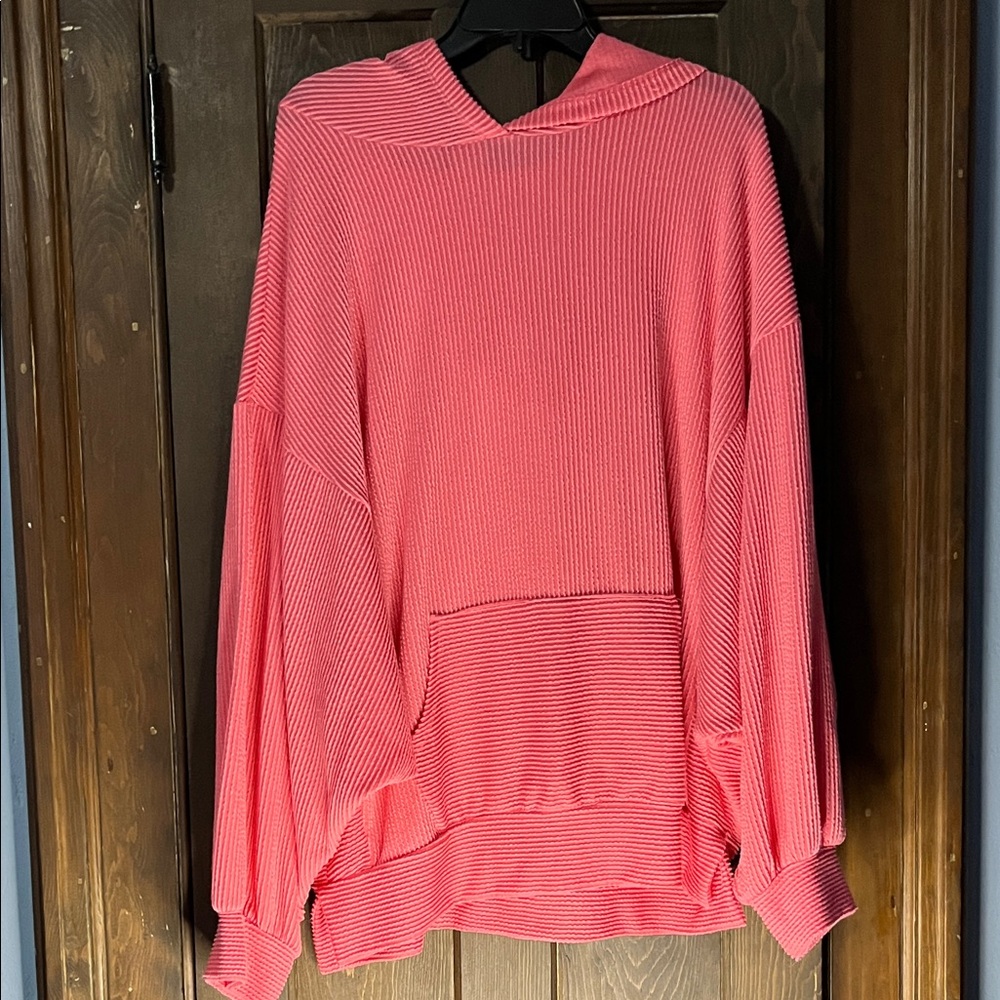 Women's oversized waffle knit hoodie